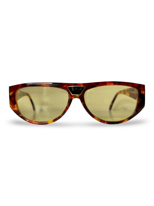 Vintage Y2k Givenchy Solaire Tortoiseshell Oversized Aviator Sunglasses w/ Yellow Lenses
