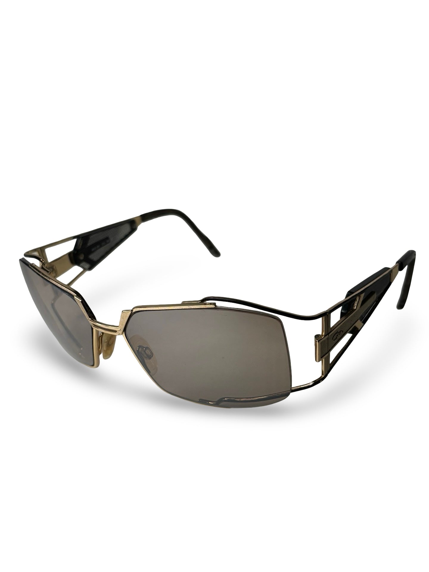 Vintage 1980s Cazal 931 Gold Geometric Sunglasses Made in Germany