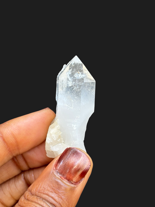 Flawless Water-Clear Quartz Point with Secondary Terminations & Opaque Base – Ouachita Mountains, Arkansas