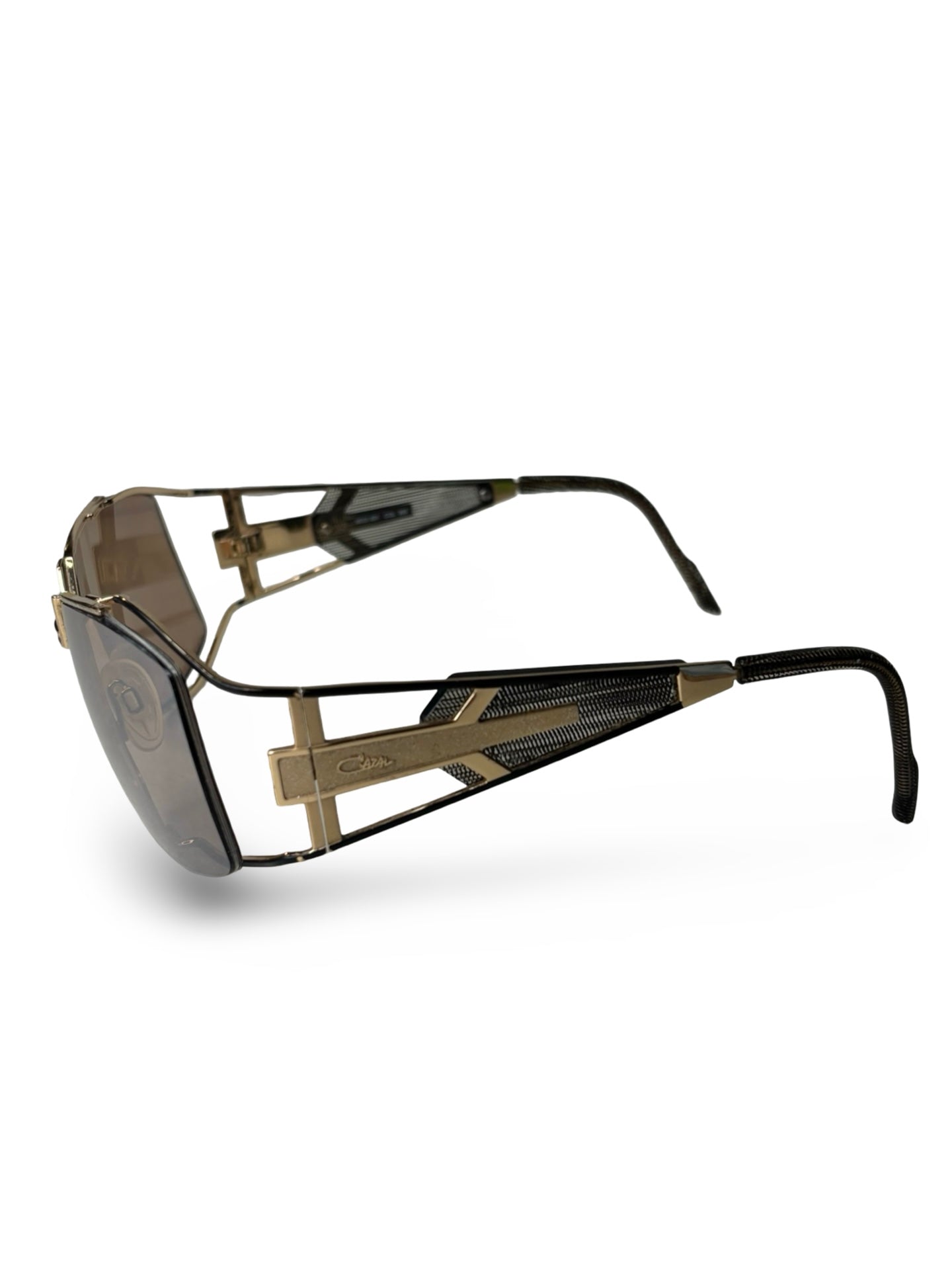 Vintage 1980s Cazal 931 Gold Geometric Sunglasses Made in Germany